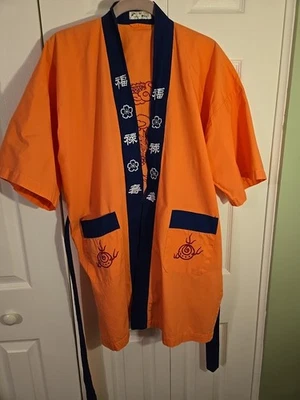 Bata corta kimono dragón naranja de inspiración japonesa vintage Pearls para mujer talla M Foto 1 de 4