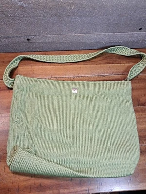 Bolso Bandolera Lina Verde Tejido Rosa Forro Floral Mediano Foto 1 de 4