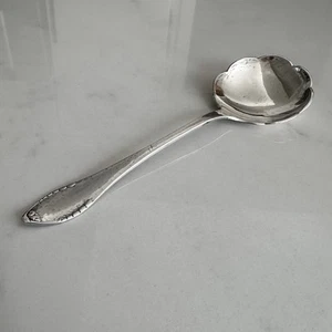 Silver Small Serving Or Cream Scalloped Spoon Danish Denmark 830 Silver Appx 5” - Picture 1 of 8