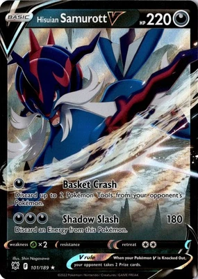 Hisuian Samurott V Ultra Rare SWSH10: Astral Radiance 101/189 NM - Image 1 of 2
