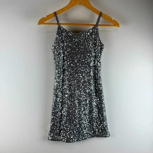 NWT Sugar & Jade {TCP} Silver Sparkly Sequin Spaghetti Strap Dress ~ 10 - Picture 1 of 9