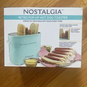 Nostalgia Pop Up Hot Dog Toaster, 2 Dog & Bun, Aqua - Picture 1 of 6