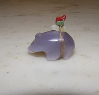 Oso de piedra púrpura talla fetiche vintage Emery Eriacho Zuni con paquete oferta C Foto 1 de 4