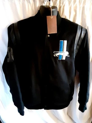 Detroit Lions Men's Mitchell Ness Wool Blend Quilt Lined Fron Snap Jacket Large - Image 1 of 4