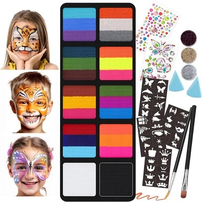 MARKE TALWIOR Kinderschminke Set, Wasserbasis Kinderschminke Fasching Karneval Schminke für