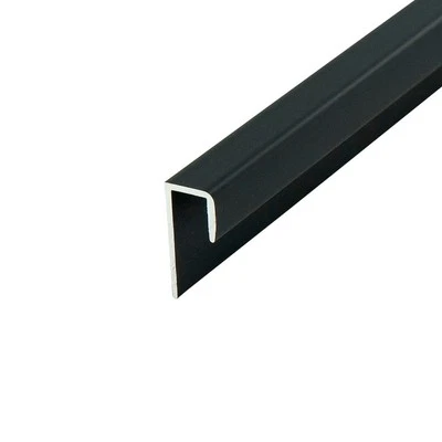 Outwater Aluminum J Channel Fits Material 1/4 to 9/32 Inch Black Aluminum Cap