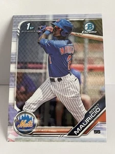 Bowman Chrome 1st Prospect Ronny Mauricio 2019 #BCP-107 New York Mets - Imagen 1 de 2