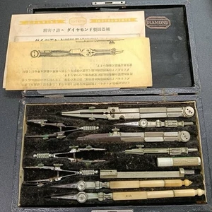 Diamond Vintage Drafting Compass Set with Tools – Japan - Picture 1 of 6