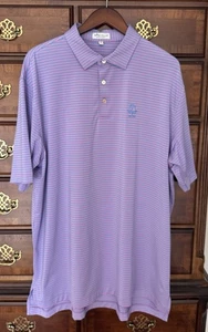 Camisa Polo Peter Millar Summer Comfort Azul Rosa Rayas Linville Golf Club XL - Imagen 1 de 6