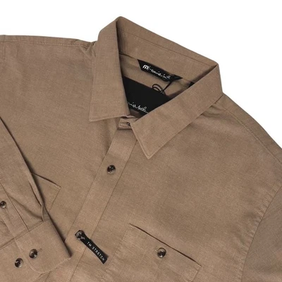 Travis Mathew Men's XL Cloud Flannel Long Sleeve Button Up Shirt Portabella - Image 1 of 4