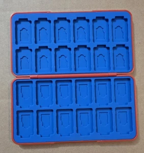 Cartucho de juego Nintendo Switch 24 ranuras soporte de viaje estuche protector - rojo y azul - Imagen 1 de 5