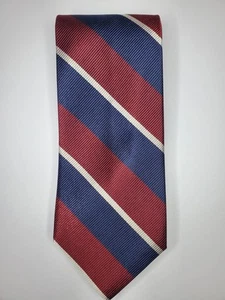 Corbata Merona / Rayas Rojo Azul / 100% Seda / L-57 pulgadas y W-3,25 pulgadas - Imagen 1 de 5