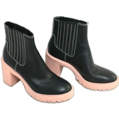 Botines Dolce Vita Caster H2O de cuero negro/rosa - talla 10 Foto 1 de 4