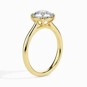 IGI 1 Carat Lab Grown Solitaire Diamond Fine 14K Yellow Gold Ring - Picture 1 of 8