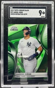 2025 Topps Chrome Black Aaron Judge Green Refractor #/99 NY Yankees SGC 9 MINT - Bild 1 von 2
