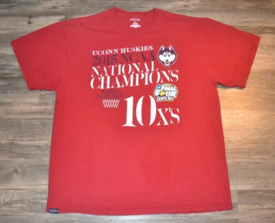 UCONN CONNECTICUT HUSKIES WOMENS 2015 NATIONAL CHAMPIONS SHIRT MENS SIZE XL - Image 1 of 4