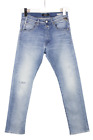 REPLAY Tapered Slim Jeans Girl's 154 CM Distressed Zip Whiskers Ripped Blue