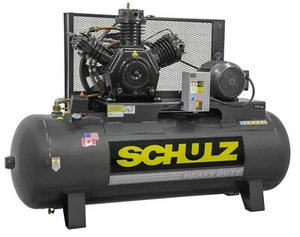 SCHULZ AIR COMPRESSOR - 10HP 120 GALLONS HORIZONTAL TANK - 208-230-460 VOLTS - Picture 1 of 5