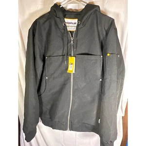 Caterpillar Mens Lightweight Hooded Windbreaker Jacket, Black, Size M, NWT - Picture 1 of 6