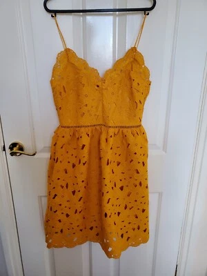 h&m naranja crochet floral encaje vestido de verano - talla 8 Foto 1 de 4