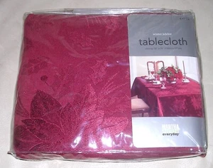 NEW Martha Stewart Maroon Burgundy 52x70" Table Cloth Decorated Scroll Rectangle - Picture 1 of 5