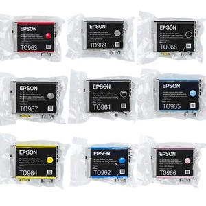 T096 96 Cartouches d'encre compatibles pour imprimante Epson Stylus Photo R2880 | Pack de 9 - Photo 1/6