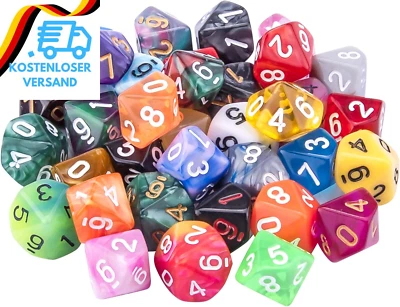 BESUCHE DEN SIQUK-STORE SIQUK 35 Stück Polyedrisch Würfel Set Mit Schwarz Beutel, 10 Seitige Würfel Bunt