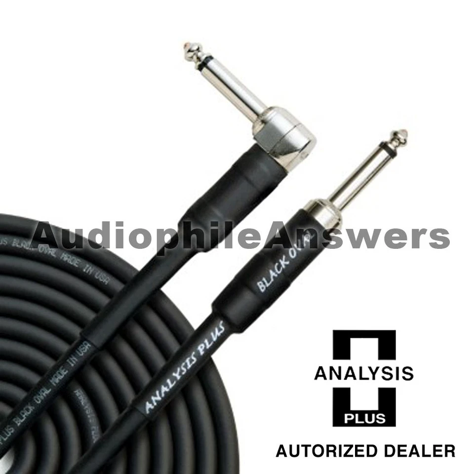 Analysis Plus Black Oval Instrument Cable Straight to 90 Standard Plugs 20ft - Image 1 of 1