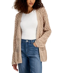 Inc International Concepts Women's Beige Crochet Cardigan Size Large NWT (47) - Picture 1 of 7