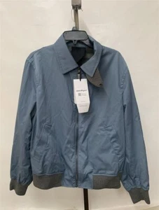 Salvatore Ferragamo Men's Chambray / Sparrow Wool / Polyester Bomber Size 50 - Picture 1 of 7