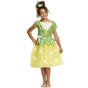 Girls Disney Princess TIANA LIGHT UP Costume Size Med 7/8 Frog Dress up NWT - Picture 1 of 1