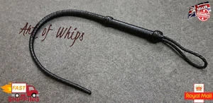 Top Genuine Cowhide Leather 31" Long Bullwhip Training Whip Stingy Flogger Kinky - Picture 1 of 6