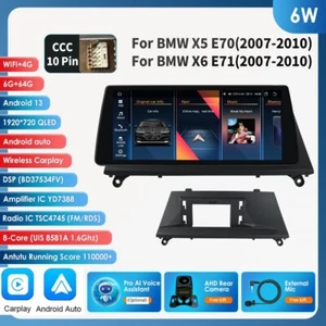For BMW X5 E70 X6 E71 CCC 07-10 10.25" Android 13 6+64GB Car GPS Stereo Car Play - Picture 1 of 24