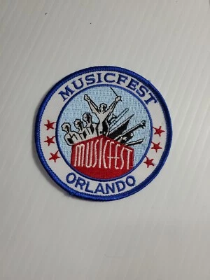 Vtg Musicfest Orlando Sew On Embroidered Patch 3.5" Badge Music Fest Florida  - Image 1 of 4
