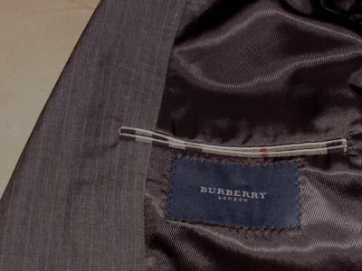 Casaco esportivo vintage Burberry London Kensington blazer tamanho 44 longo cinza listra azul - Imagem 1 de 4