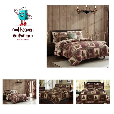 Aubrie Home Accents Cozy Cabin 3-Piece Full/Queen Quilt Bedding Set with Pill... - Image 1 of 4