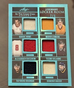 2022-23 Leaf ITG Used Locker Room 2/5 Howe Lemieux Ovechkin Bourque Hasek