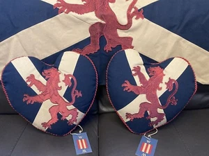 Scottish Flag / Lion Rampant Set Of Heart Shaped Cushions 12x12 Inches - Picture 1 of 10