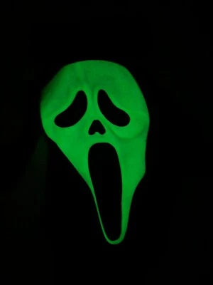 Vintage Ghost Face Scream Mask Fun World Easter Unlimited Glow In The Dark 2000s - Image 1 of 4