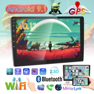 Radio estéreo para automóvil 10.1"" 2DIN Android 9.1 GPS navegación WiFi FM MP5 reproductor Bluetooth - Imagen 1 de 12