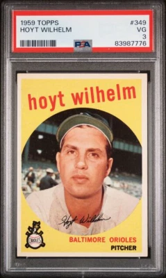 1959 CARTÃO TOPPS # 349 ~ HOYT WILHELM ~ PSA CLASSIFICADO 3 MUITO BOM ESTADO - Imagem 1 de 2