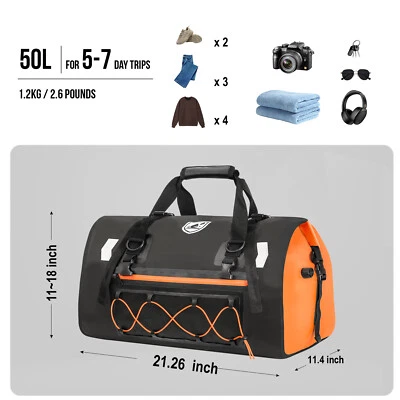 Motorcycle Tail Bag Seat Pack Travel Rear Luggage Rack Carry Bag Waterproof 50L - Image 1 of 4