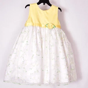Wonder Kids Yellow Floral Girl's Dress Size 5T - Picture 1 of 7