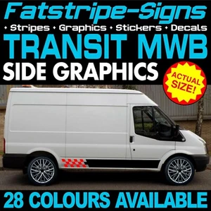 passend für Ford Transit MWB GRAFIK AUFKLEBER STREIFEN AUFKLEBER MK6 MK7 CAMPER VAN MX - Bild 1 von 2