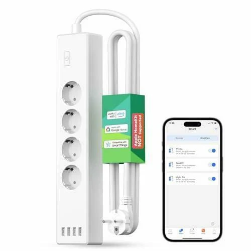 Intelligente Steckerleiste Meross MSS425F WLAN 4x USB 1,8 m weiß B-WARE - Bild 1 von 4