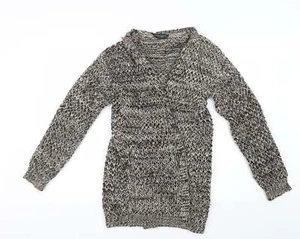 Dorothy Perkins Womens White V-Neck Acrylic Blend Cardigan Size 10 - Picture 1 of 12