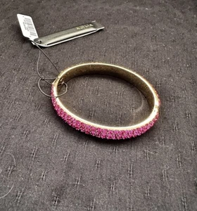 AQUA Gold Tone All Around Pink Crystals Pave Bangle Bracelet $105 - Picture 1 of 7