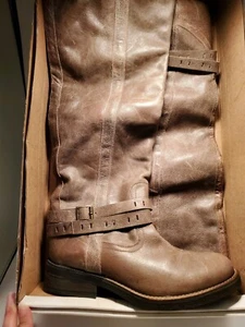 Steve Madden Womens Maddock Stone Crackled Leather Knee-Hi Riding Boots Sz US 11 - Picture 1 of 19