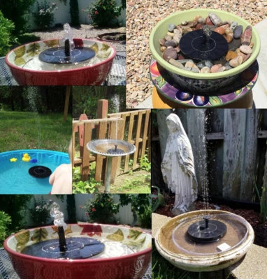 Solar Powered Bird Bath Fountain Kit Next Deal Shop Easy Pump Power Garden Fish - Photo 1/4