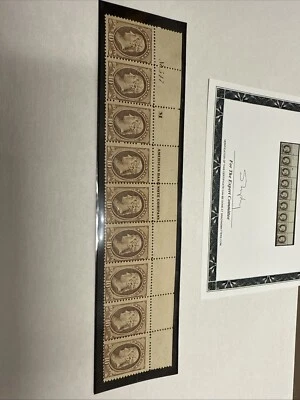 US 209 10 Cent Pl.# Strip Of 9 5 Stamps NH - Image 1 of 3